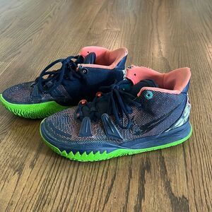 Nike Kyrie 7 Midnight Navy Blue Green Basketball Shoes Sneakers